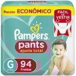 Fralda Pampers Pants Ajuste Total G, pacote com 94 unidades