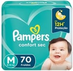 Fralda Pampers Confort Sec M, pacote com 70 unidades
