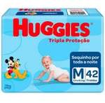 Fralda Descartável Huggies Disney Baby Tripla Proteção M, pacote com 42 unidades