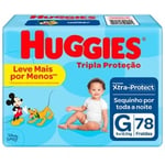 Fralda Descartável Huggies Disney Baby Tripla Proteção G, pacote com 78 unidades