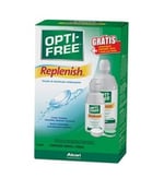 Solução Multipropósito Opti-free Replenish 300mL + 120mL + grátis, estojo para lentes