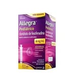Allegra 6mg/mL, caixa com 1 frasco com 60mL de suspensão de uso oral + seringa dosadora, sabor framboesa