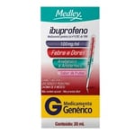 Ibuprofeno Gotas Medley 100mg/mL, caixa contendo 1 frasco gotejador com 20mL de suspensão de uso oral