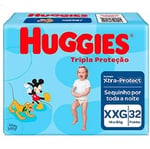 Fralda Descartável Huggies Disney Baby Tripla Proteção XXG, pacote com 32 unidades