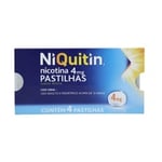 NiQuitin Pastilha 4mg, caixa com 4 pastilhas, sabor menta