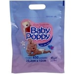 Lenços Umedecidos Baby Poppy com Aloe Vera refil com 450 unidades