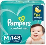 Fralda Pampers Confort Sec M, pacote com 148 unidades