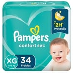 Fralda Pampers Confort Sec XG, pacote com 34 unidades