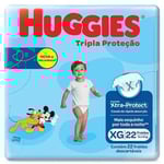 Fralda Descartável Huggies Disney Baby Tripla Proteção XG, pacote com 22 unidades