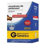 Cloridrato de Ambroxol Cimed 6mg/mL, caixa com 1 frasco com 120mL de xarope adulto + copo dosador