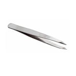 Pinça Profissional de Aço Inox Santa Clara ponta fina prateada, ref.658