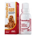 Hemolitan Pet para Cães, Gatos, Mustelídeos, Aves, Roedores e Répteis Vetnil frasco com 60mL de solução de uso oral