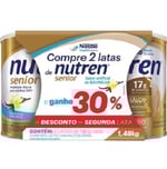 Complemento Alimentar Nestlé Nutren Senior Zero Adição de Açúcar baunilha, lata, 2 unidades com 740g cada