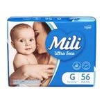 Fralda Mili Ultra Seca G, pacote hiper com 56 unidades