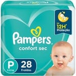 Fralda Pampers Confort Sec P, pacote com 28 unidades