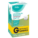 Cloridrato de Bromexina Medley 0,8mg/mL, caixa com 1 frasco com 120mL de xarope infantil + 1 copo medida