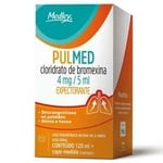 Pulmed 4mg/5mL, caixa com 1 frasco com 120mL de xarope pediátrico + copo medidor