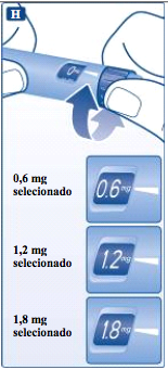 Seleção de dose do medicamento Ilustração para seleção da dose de Victoza