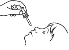 Ilustração para evitar tocar o conta-gotas nas narinas