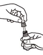 Ilustração de como aspirar o liquido de Neosoro INFANTIL