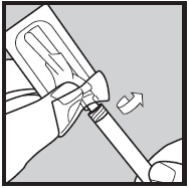 instrução para retirar a agulha Ilustração para retirar a agulha do invólucro