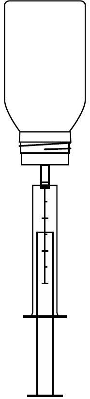 Ilustração para retirar o liquido do frasco de Ebastel