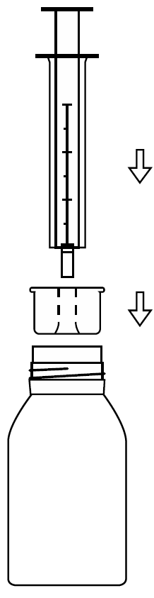 Ilustração de utilização da seringa de Ebastel