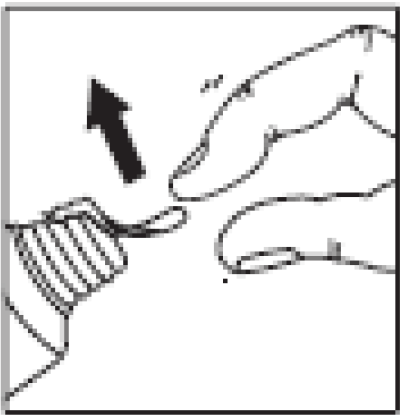 Ilustração para remover o lacre de alumínio.