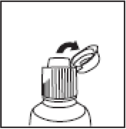 Ilustração para empurrar a aba da tampa para cima e utilize a pomada.