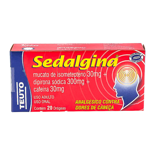 Imagem de Sedalgina 30mg + 300mg + 30mg, caixa com 30 drágeas