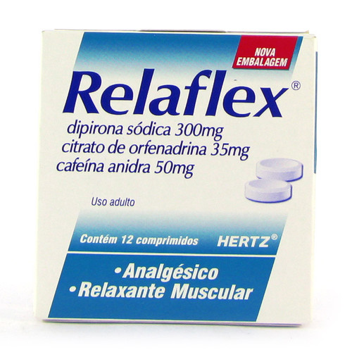 Relaflex 300mg + 35mg + 50mg, blíster com 4 comprimidos