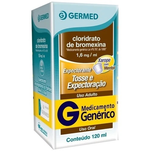 Cloridrato de Bromexina Germed Pharma 4mg/5mL, caixa com 1 frasco com 120mL de xarope infantil