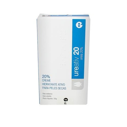 Ureativ 20 100mg/g, caixa com 1 frasco com 50g de creme de uso dermatológico