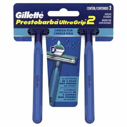 Aparelho para Barbear Gillette Prestobarba UltraGrip 2 - fixo, pele normal com 3 unidades