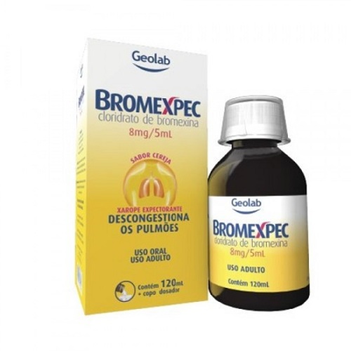 Imagem de Bromexpec 1,6mg/mL, caixa com 1 frasco com 100mL de xarope adulto + 1 copo medidor