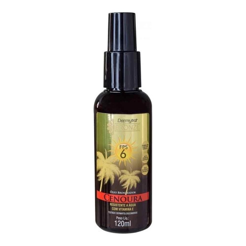 Óleo Bronzeador Dermytrat Bronze FPS 6, urucum com 120mL