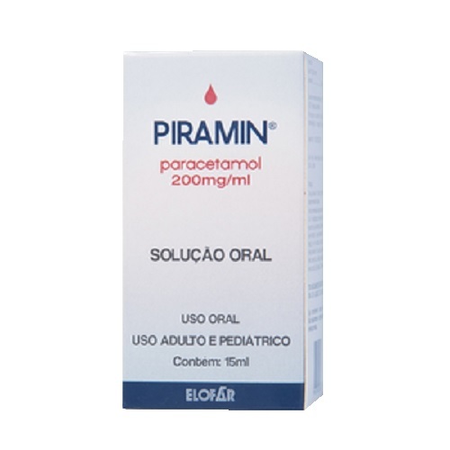 Imagem de Piramin 200mg/mL, caixa com 50 frascos gotejadores com 15mL de solução de uso oral (embalagem hospitalar)