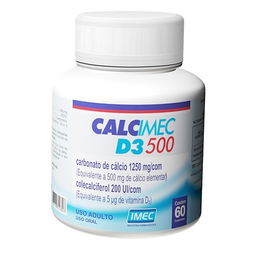 Calcimec D3 1500mg + 400UI, caixa com 50 blísteres com 60 comprimidos (embalagem hospitalar)