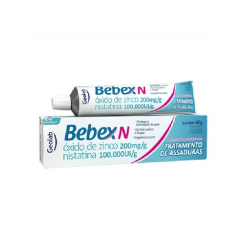 Bebex N 200mg/g + 100000UI/g, caixa com 60 bisnagas com 60g de pomada de uso dermatológio (embalagem hospitalar)