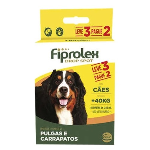 Fiprolex Drop Spot para Cães até 10Kg, caixa com 1 pipeta com 0,67mL de solução de uso tópico