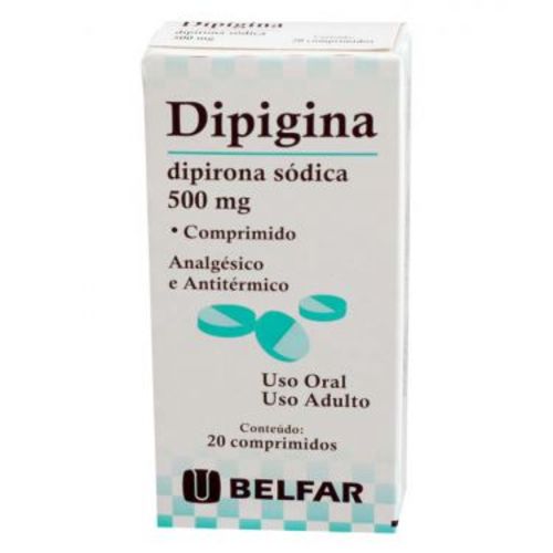 Imagem de Dipigina Comprimido 500mg, caixa com 10 comprimidos