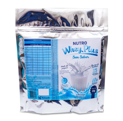 whey nutrovit plus sem sabor, lata com 400g