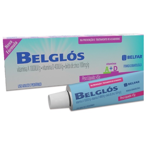 1000UI/g + 400UI/g + 100mg/g, caixa com 1 bisnaga com 20g de pomada de uso dermatológico