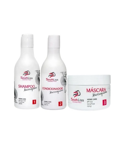 Imagem de Kit Southliss Marroquina shampoo com 300mL + condicionador com 300mL + máscara capilar com 250g