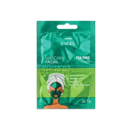 Imagem de Máscara Facial Panvel Faces Tea Tree sachê, 2 unidades com 5g cada