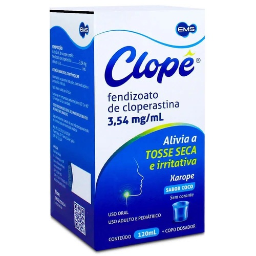 Imagem de Clope 3,54mg/mL, caixa com 1 frasco com 120mL de xarope + copo medidor