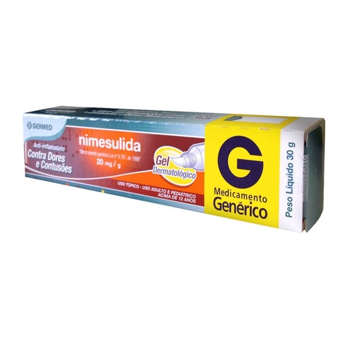 Imagem de Nimesulida Gel Germed Pharma 20mg/g, caixa com 1 bisnaga com 30g de gel de uso dermatológico