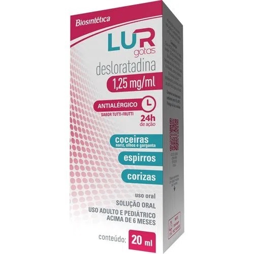 Imagem de Lur Gotas 1,25mg/mL, caixa com 1 frasco gotejador com 20mL de solução de uso oral