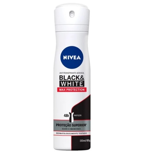 Imagem de Desodorante Antitranspirante Feminino Nivea Black & White Máxima Proteção aerossol, 1 unidade com 150 mL