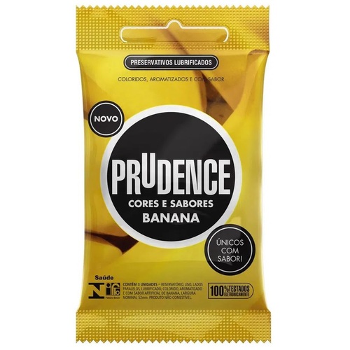 Imagem de Preservativo Prudence Cores e Sabores Banana pacote com 3 unidades